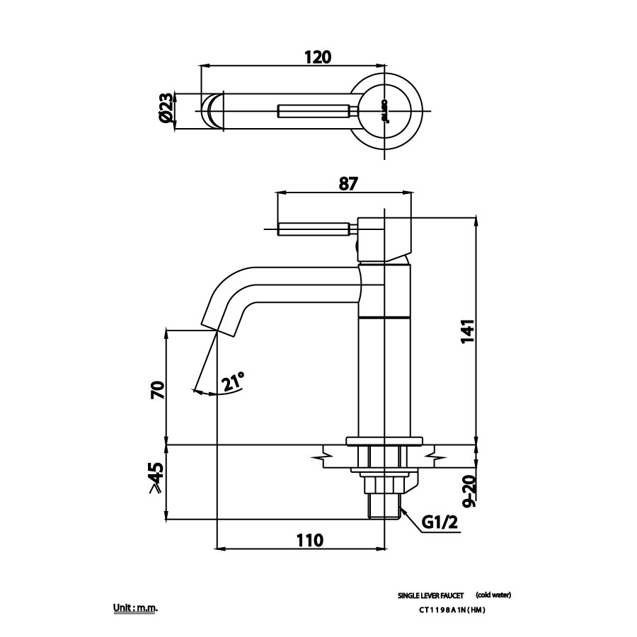 Vòi chậu lavabo COTTO CT1198A1N lạnh Geo
