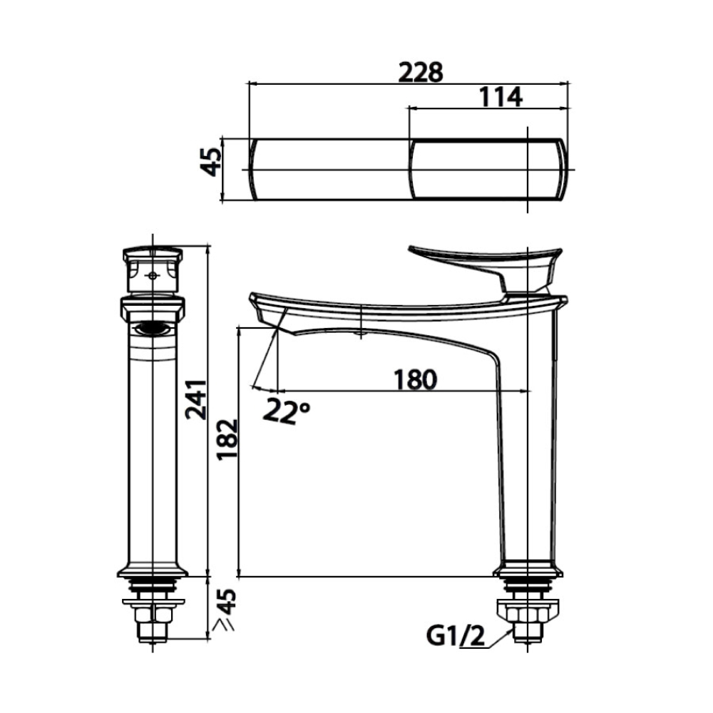 Vòi chậu lavabo COTTO CT1222A / BLBR / CG nước lạnh thân cao Thantara