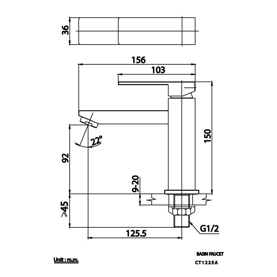 Vòi chậu lavabo COTTO CT1225A nước lạnh Master One