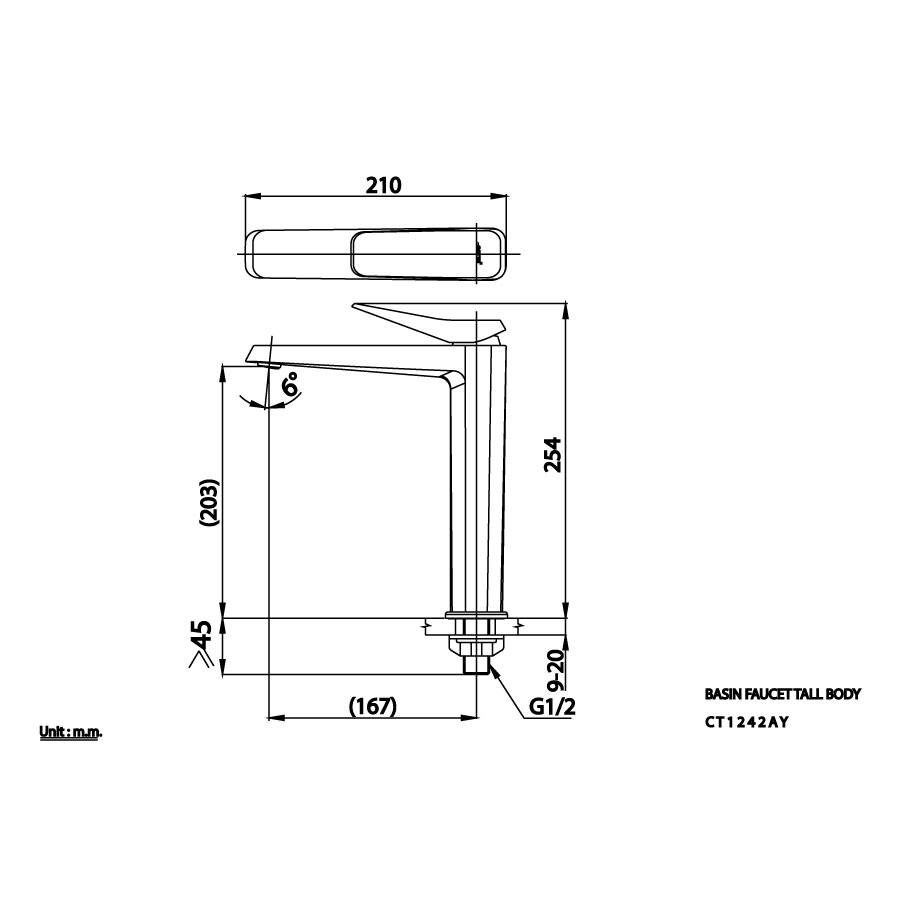 Vòi chậu lavabo COTTO CT1242AY lạnh thân cao X-Posh