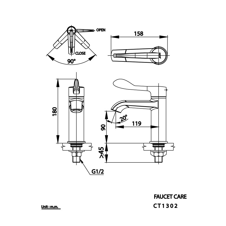 Vòi chậu lavabo COTTO CT1302 lạnh Linio