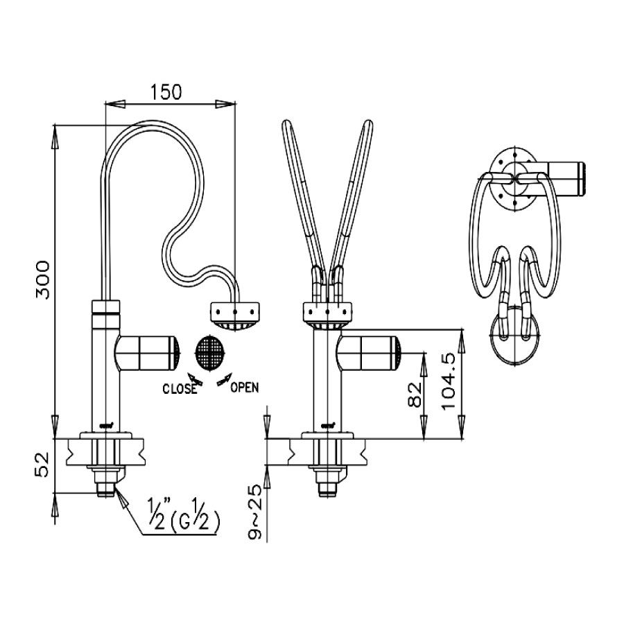 Vòi chậu lavabo COTTO CT139C25ST#CUO nước lạnh màu đồng Himmapan