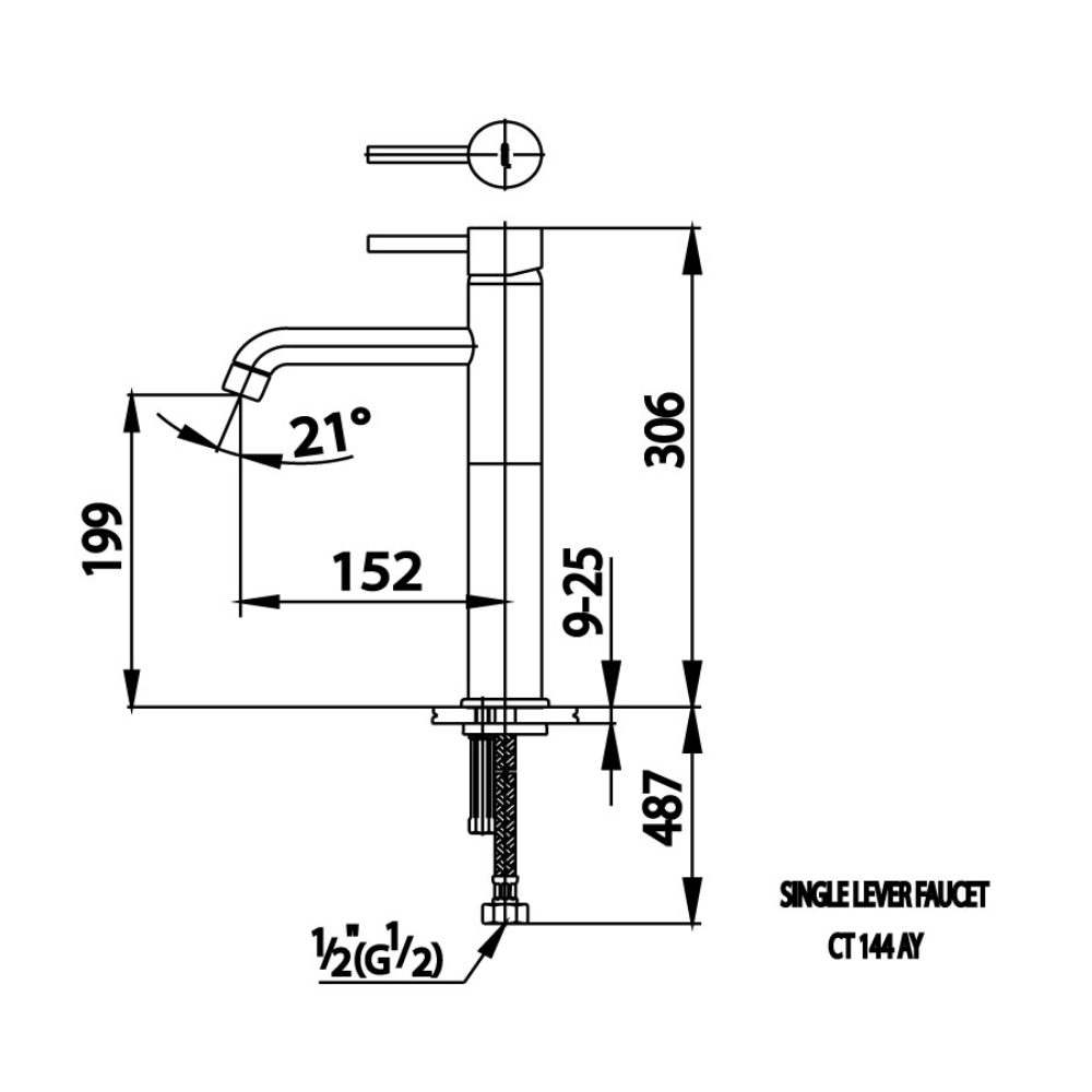 Vòi chậu lavabo COTTO CT144AY / CT144AY#GR2 nước lạnh thân cao Anthony