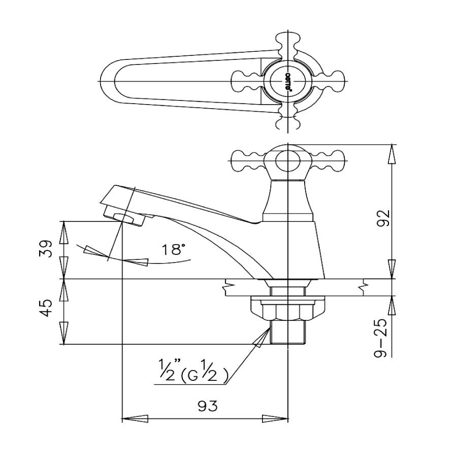 Vòi chậu lavabo COTTO CT164C15(HM) nước lạnh Marina