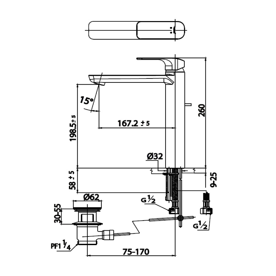 Vòi lavabo nóng lạnh COTTO CT2124AY