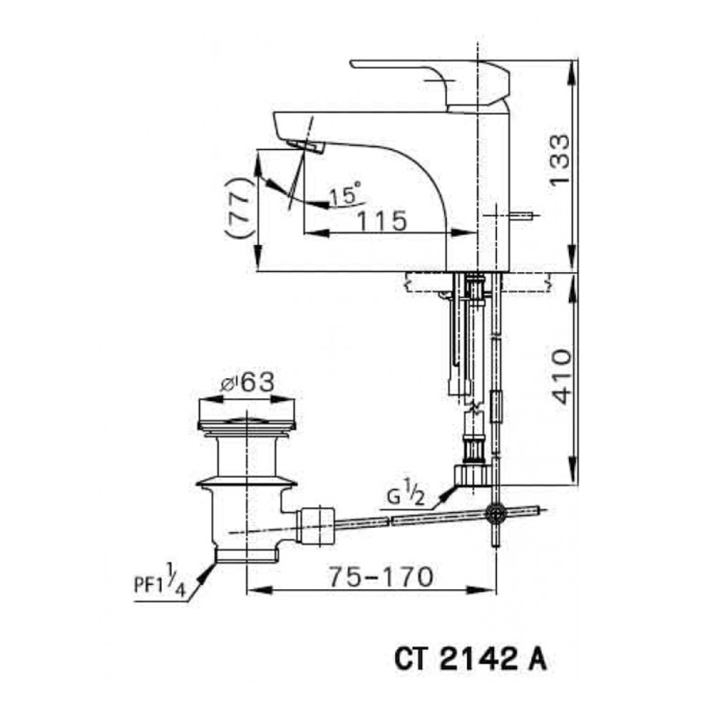 Vòi chậu lavabo COTTO CT2142A nóng lạnh Scirocco