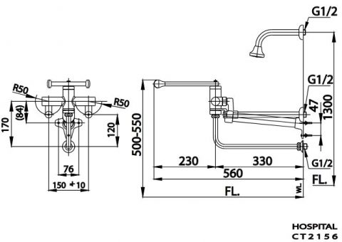 Vòi lavabo COTTO dùng cho người khuyết tật CT2156