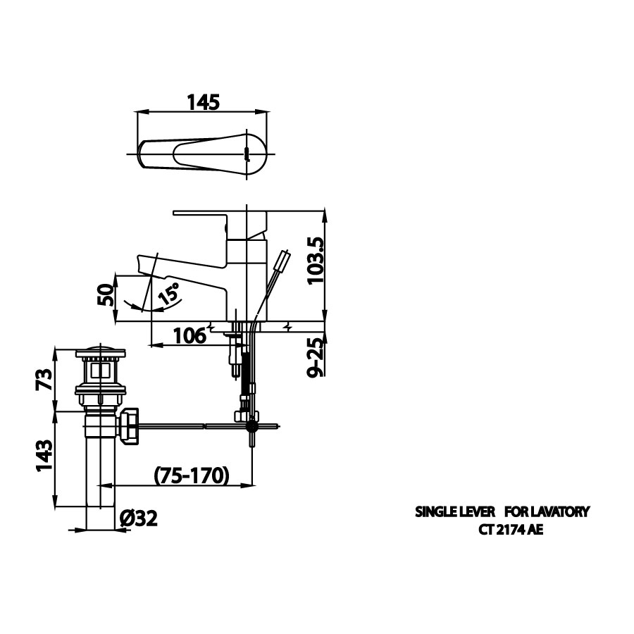 Vòi chậu lavabo COTTO CT2174AE nóng lạnh Next I