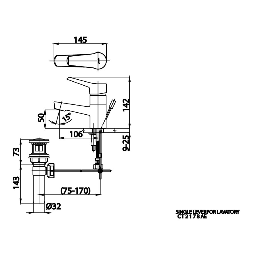 Vòi chậu lavabo COTTO CT2178AE nóng lạnh Next III