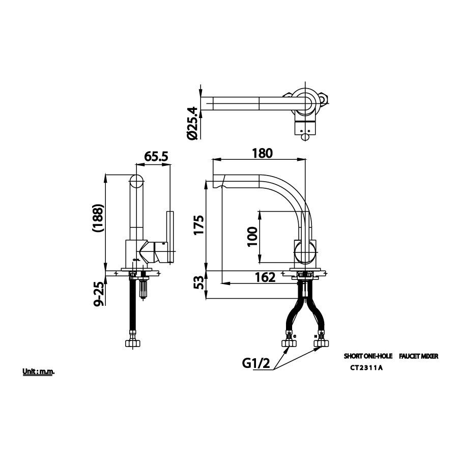 Vòi chậu lavabo COTTO CT2311A nóng lạnh Oval
