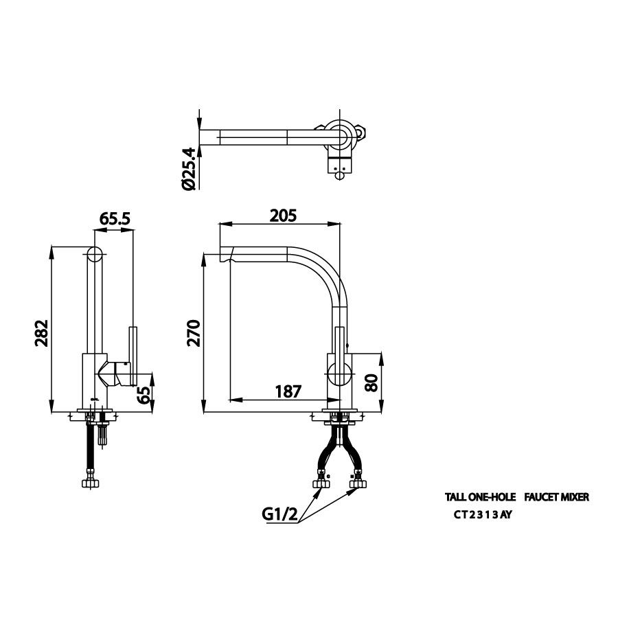 Vòi chậu lavabo COTTO CT2313AY nóng lạnh thân cao Oval