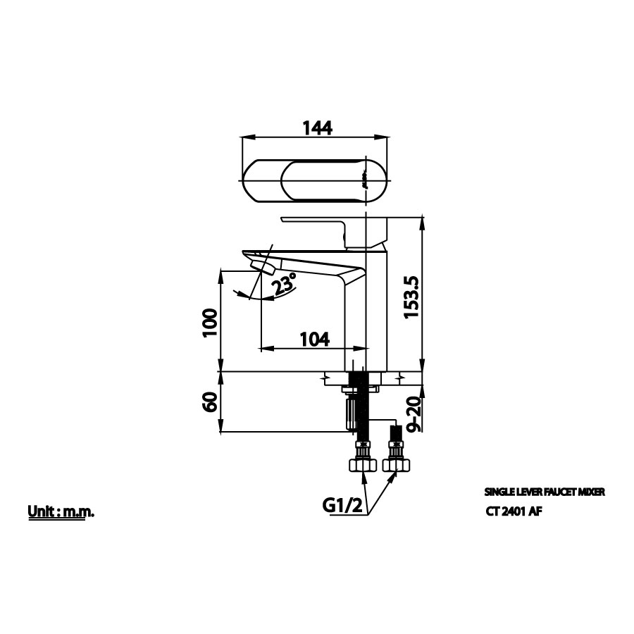 Vòi chậu lavabo COTTO CT2401AF nóng lạnh Waltz