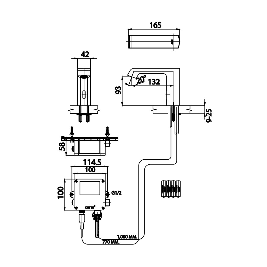 Vòi chậu lavabo COTTO CT4901DC cảm ứng lạnh (dùng pin)