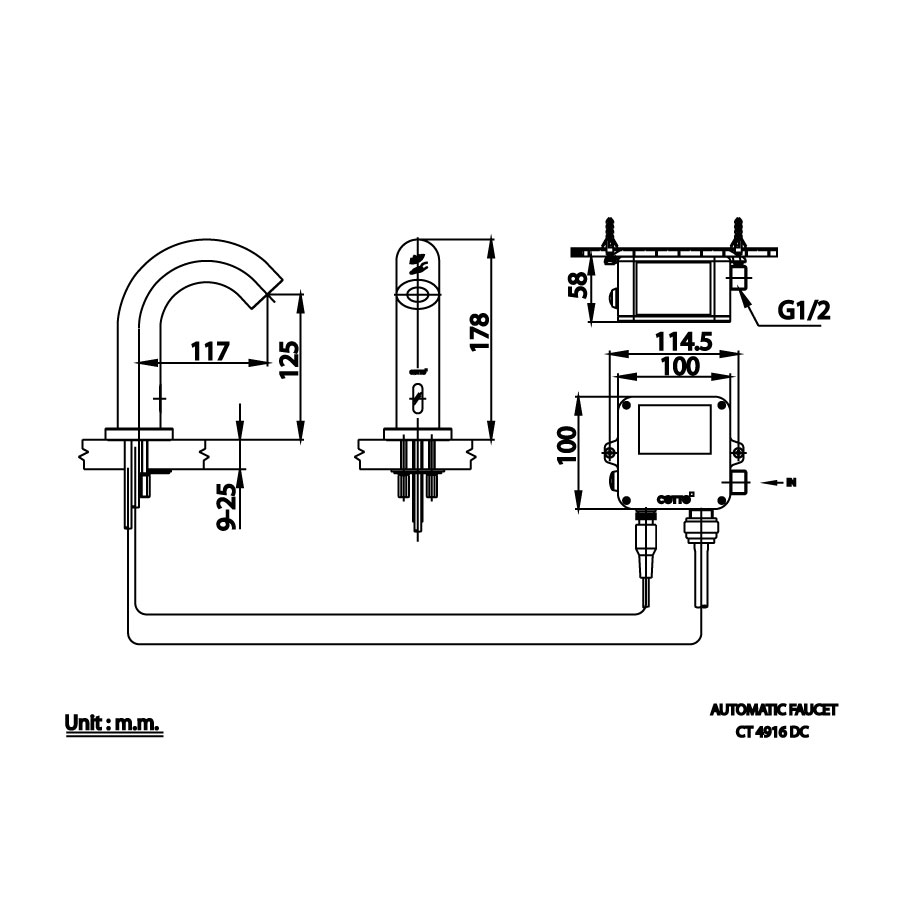 Vòi chậu lavabo COTTO CT4916DC cảm ứng lạnh (dùng pin)