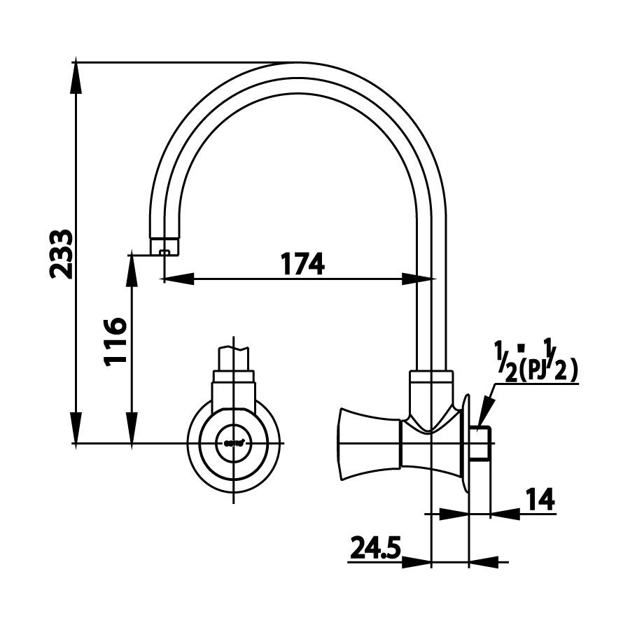 Vòi bếp COTTO CT1095C26(HM) nước lạnh Villa