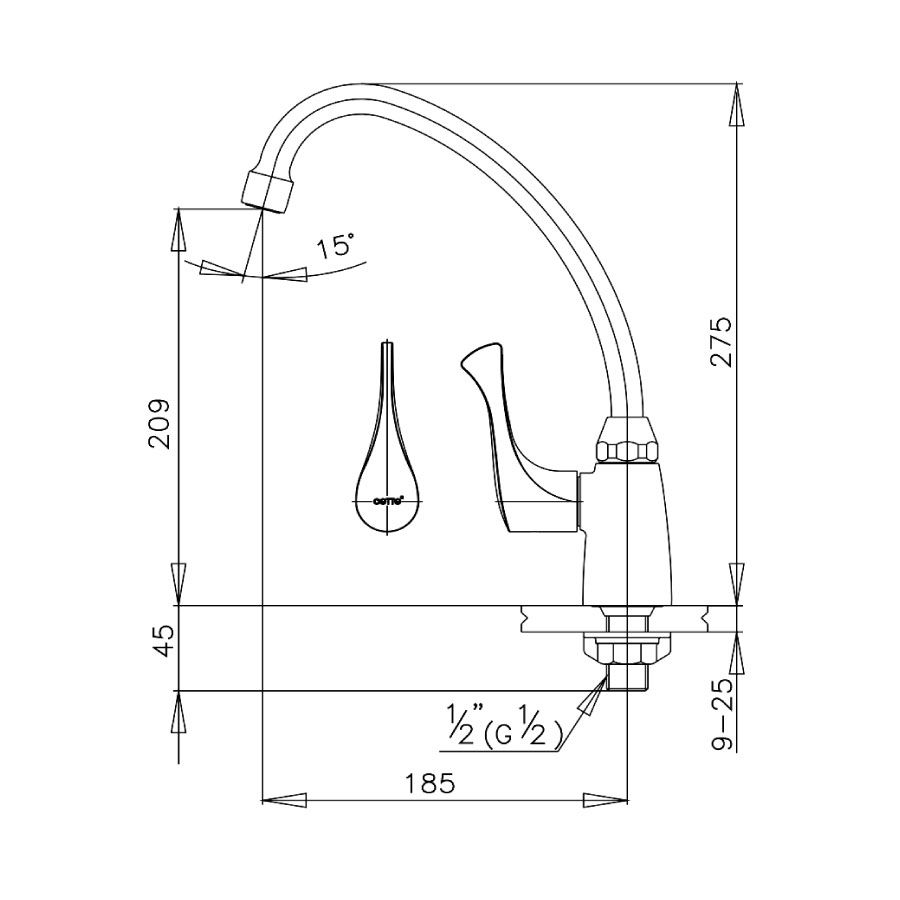 Vòi bếp COTTO CT130C10(HM) nước lạnh Windy