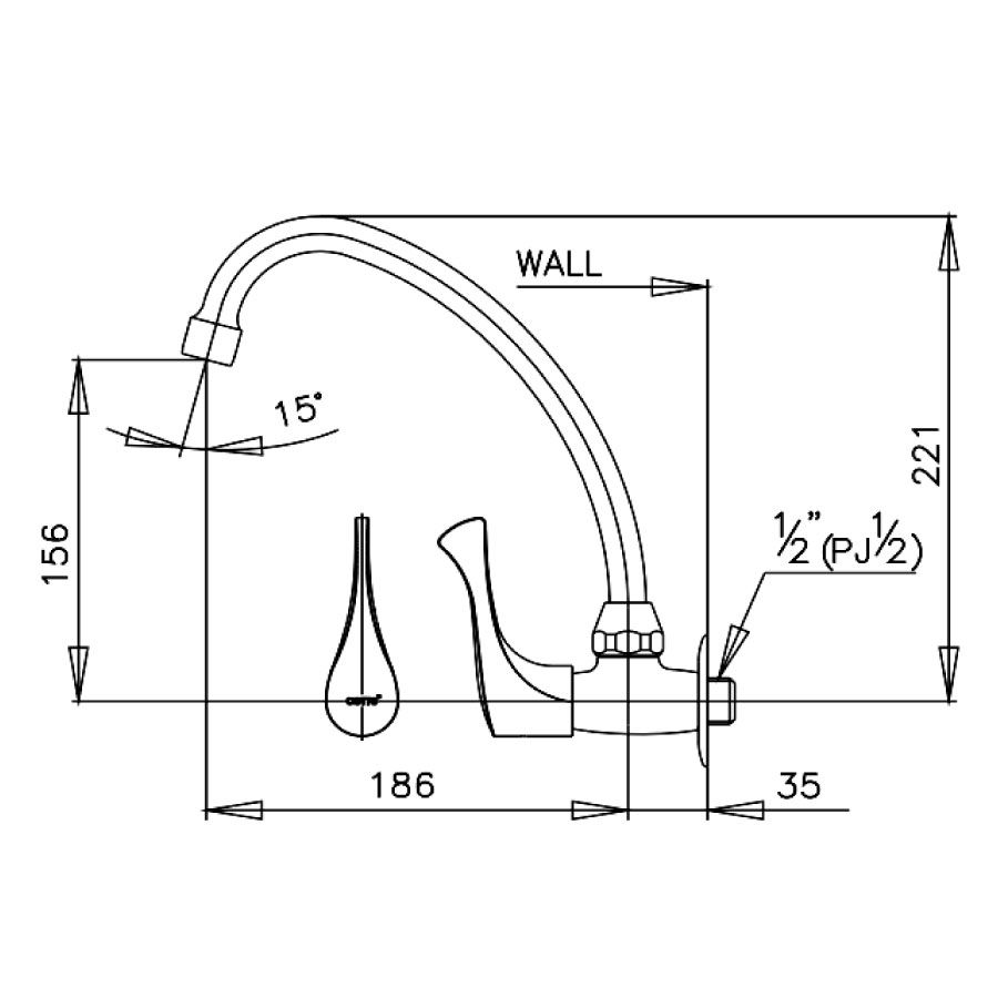 Vòi bếp COTTO CT134C10(HM) nước lạnh Windy