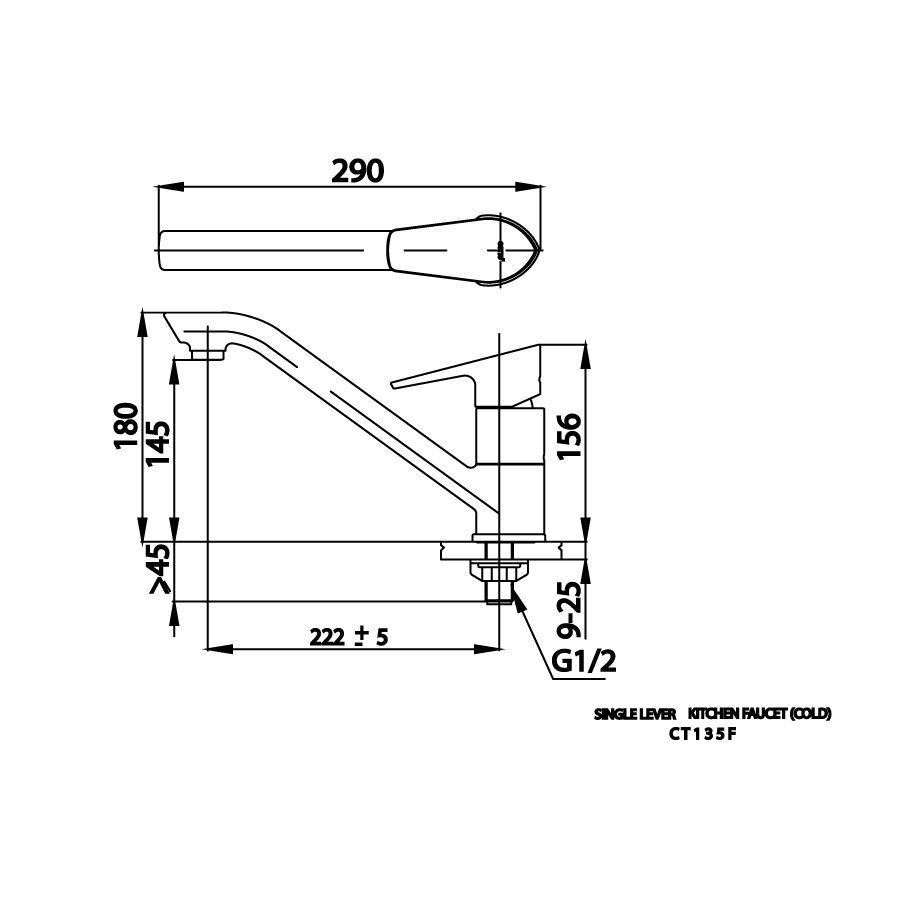 Vòi bếp COTTO CT135F nước lạnh New Delta