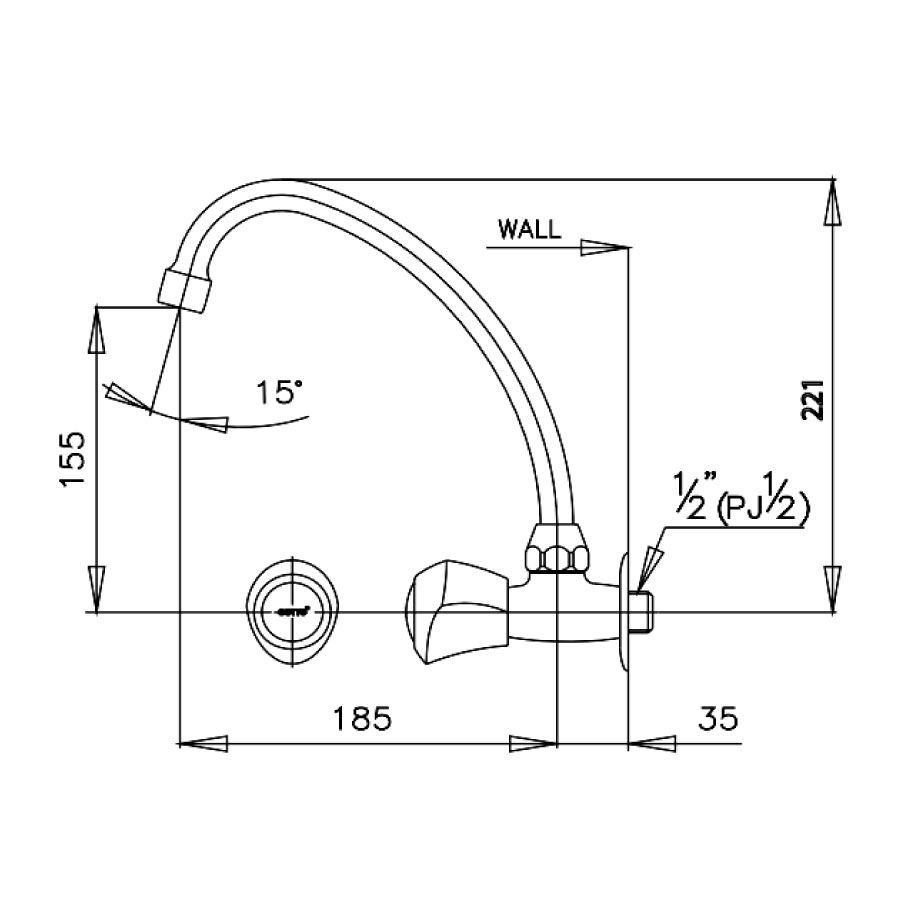 Vòi bếp COTTO CT185C11(HM) nước lạnh New Century