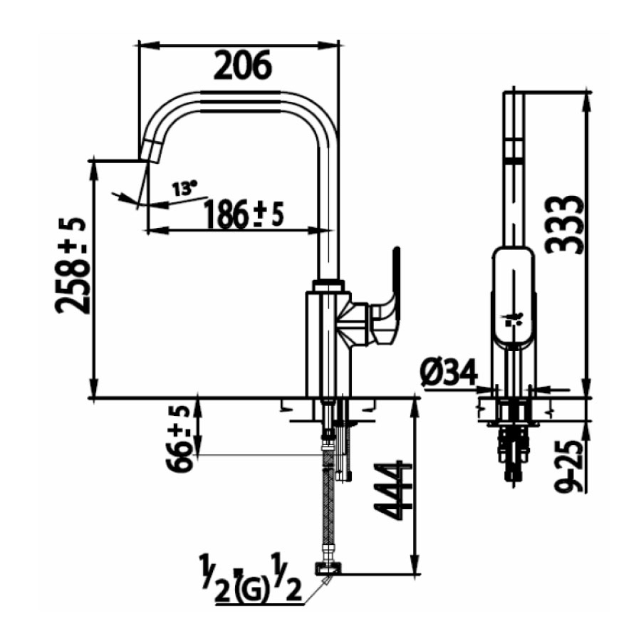 Vòi bếp COTTO CT2150A nóng lạnh Scirocco