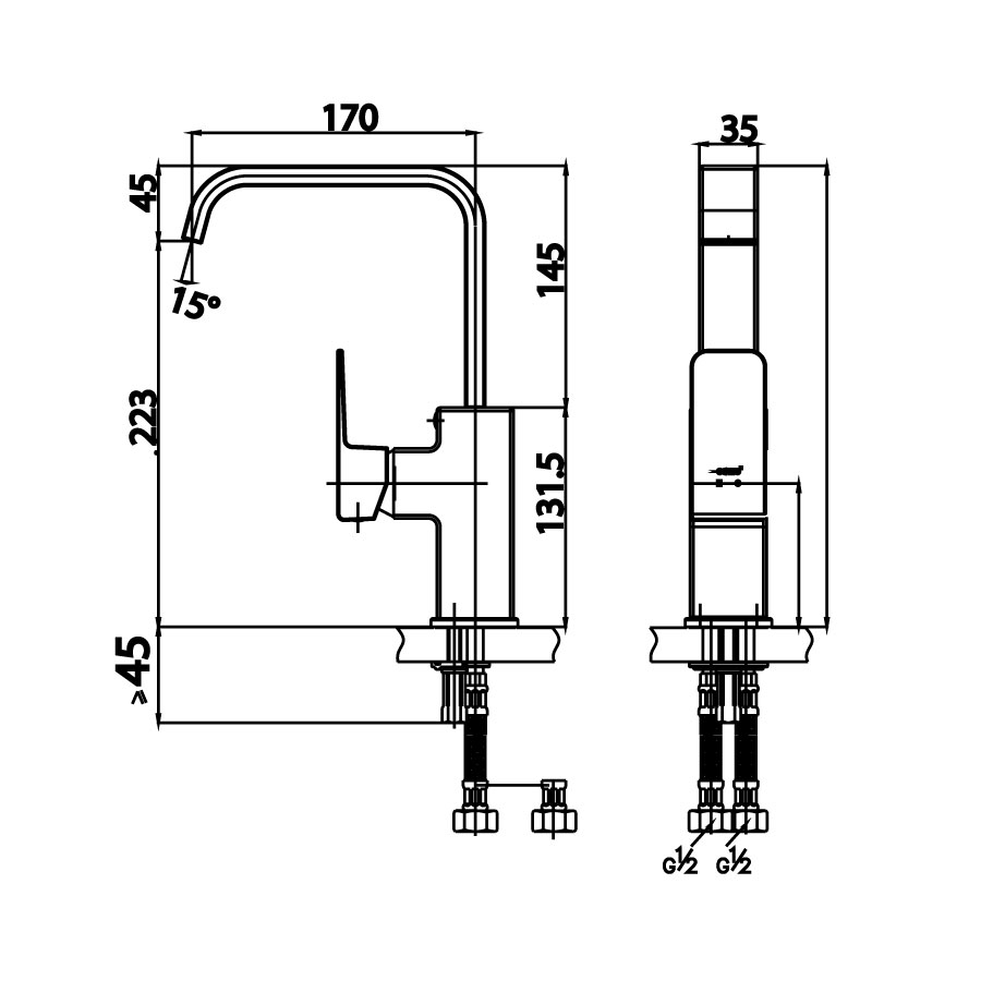 Vòi bếp COTTO CT2192A nóng lạnh Sonata