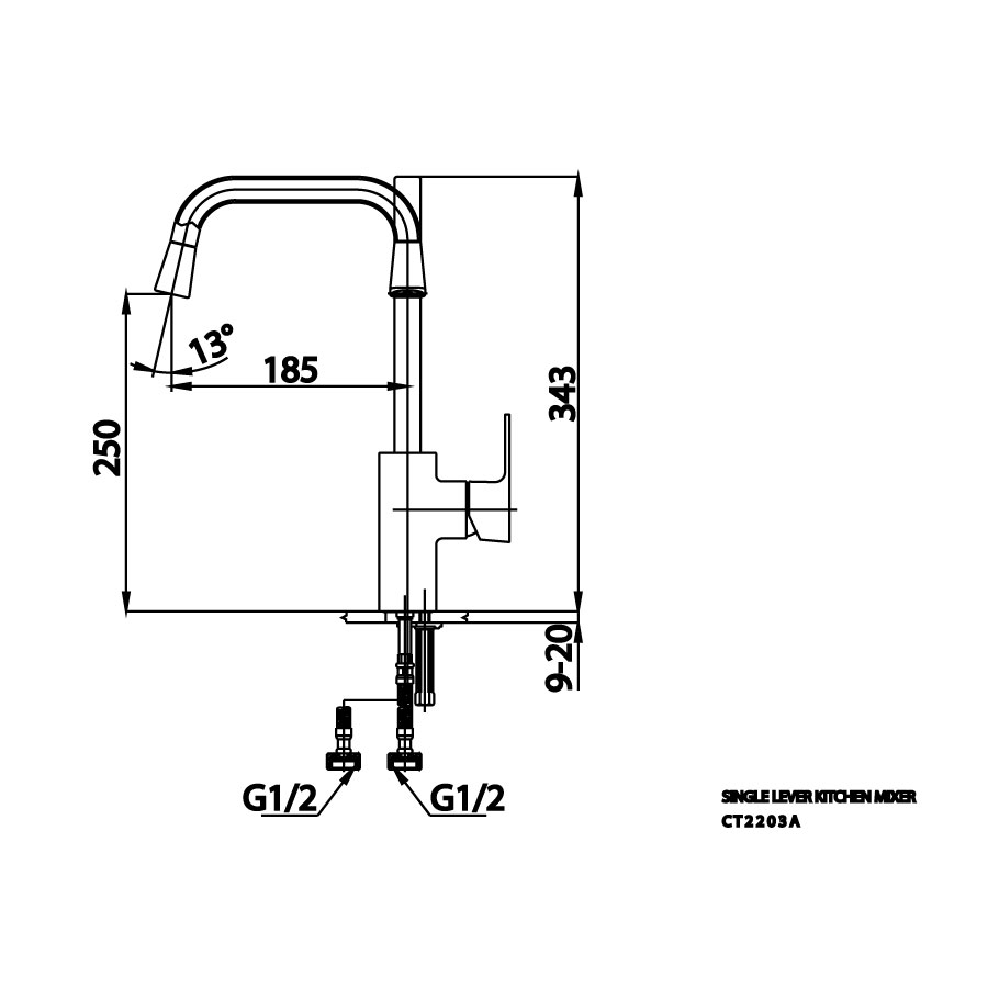 Vòi bếp COTTO CT2203A nóng lạnh Cubic