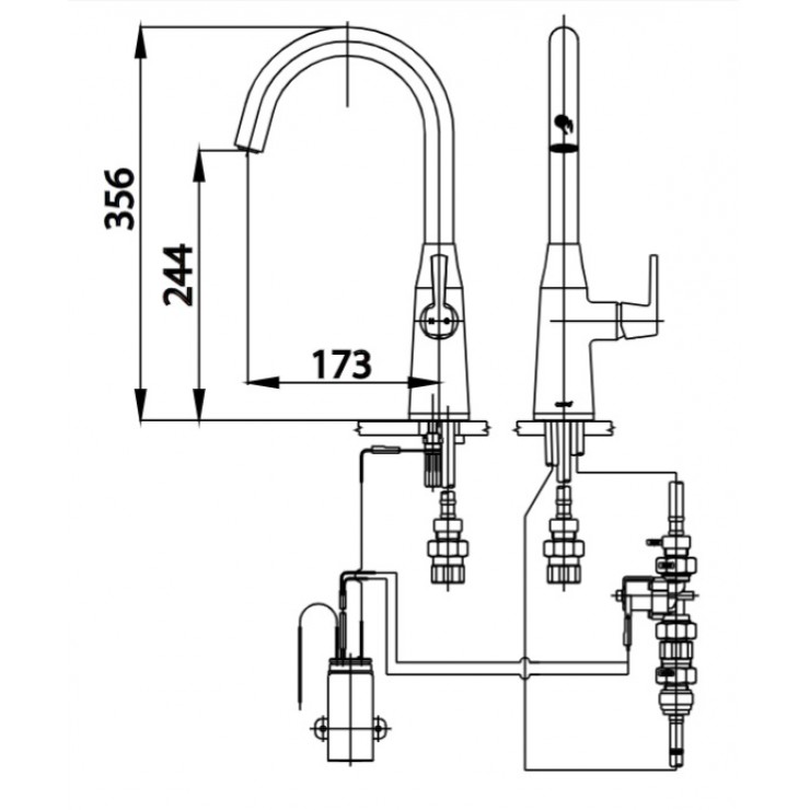 Vòi bếp COTTO CT4904A(DC) nóng lạnh tự động dùng pin