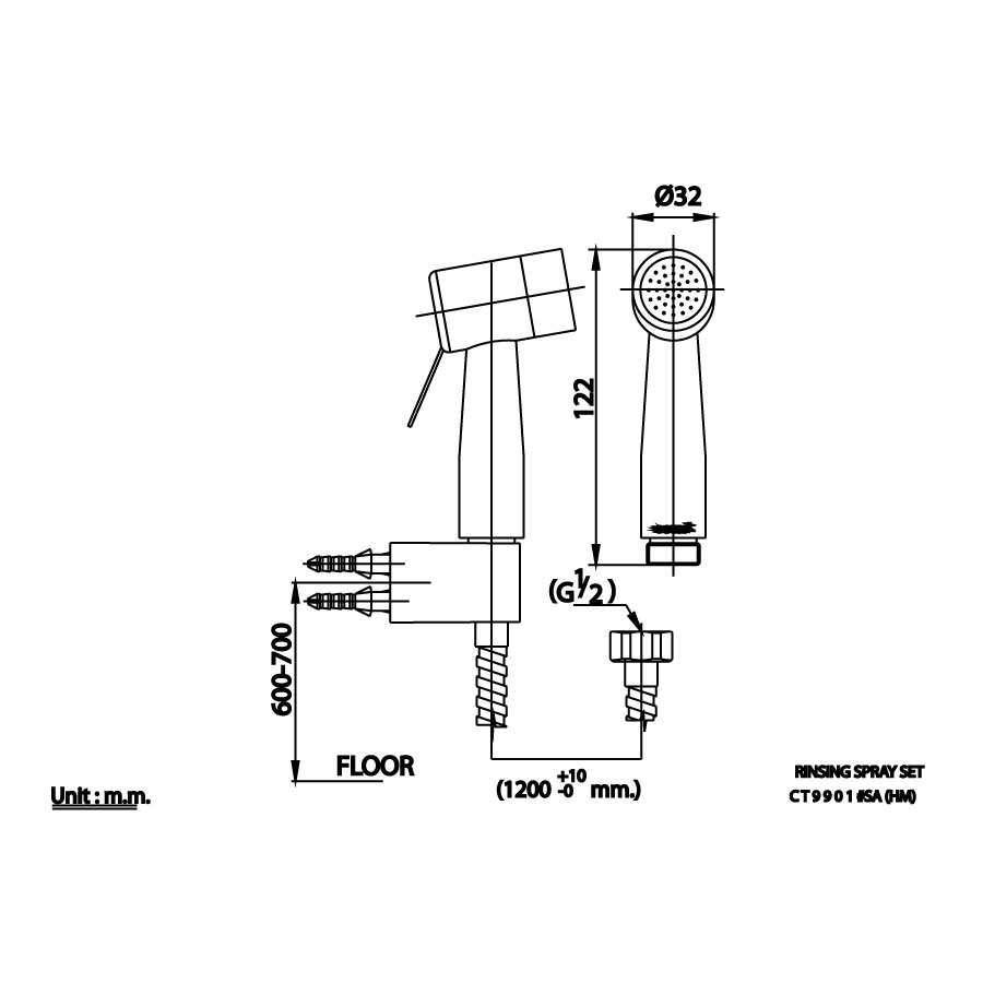 Vòi xịt vệ sinh COTTO CT9901#SA(HM)
