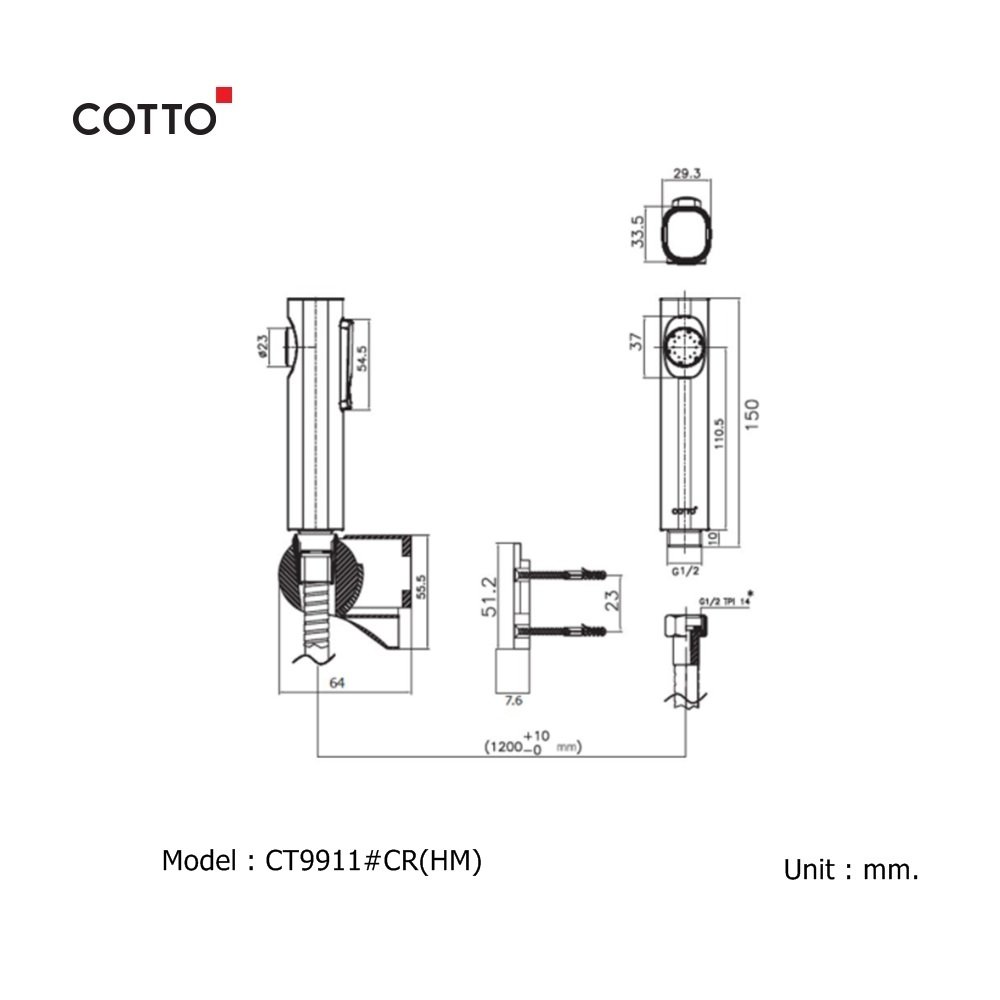 Vòi xịt vệ sinh COTTO CT9911#CR(HM)