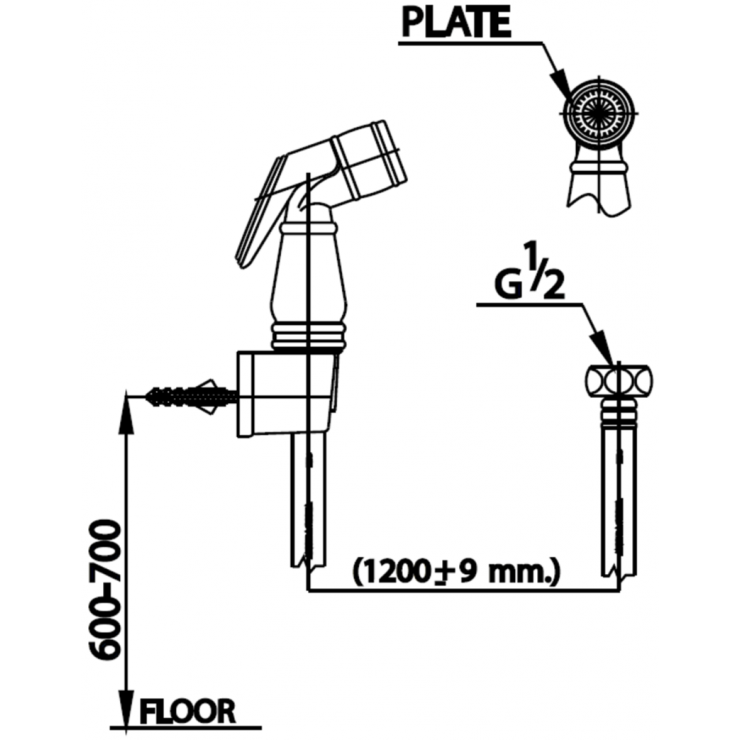 Vòi xịt vệ sinh COTTO CT996H#WH(HM)