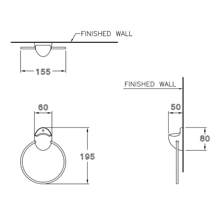 Vòng treo khăn COTTO C840 Astoria