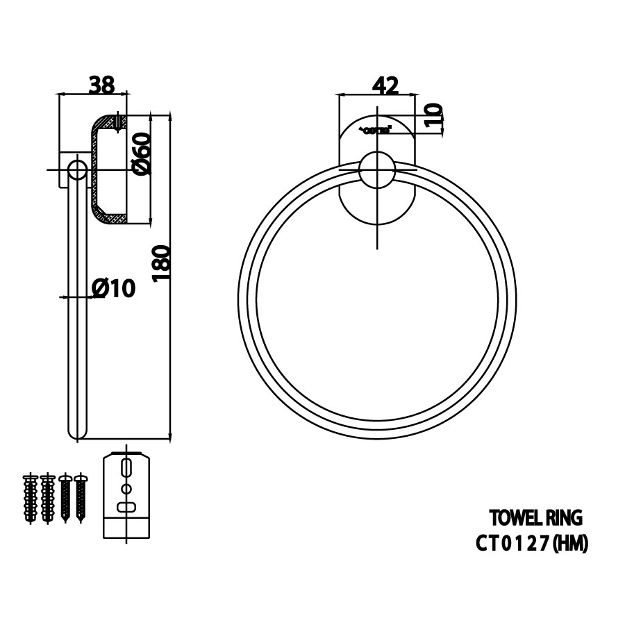Vòng treo khăn COTTO CT0127(HM) Como