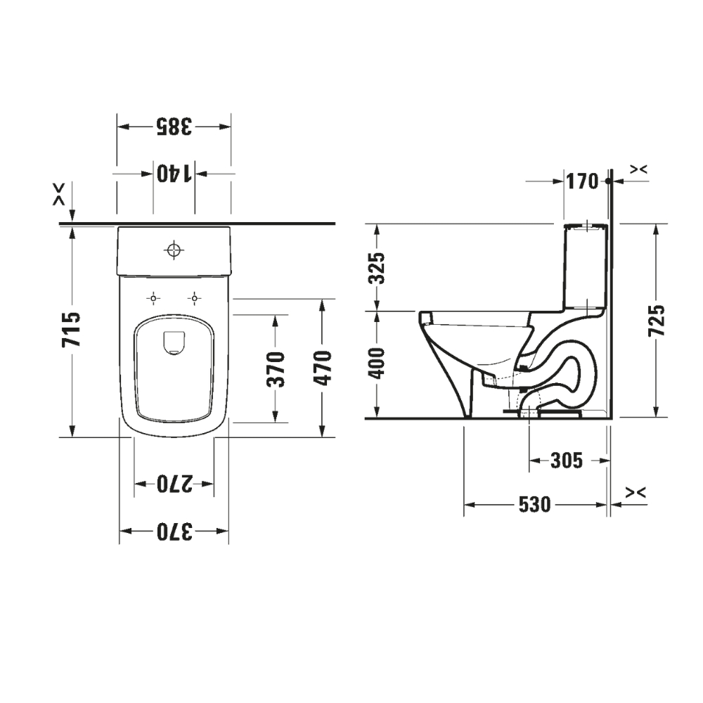 Bộ bồn cầu 1 khối DURASTYLE Duravit 2157010083 + 006059000 + 0014160000