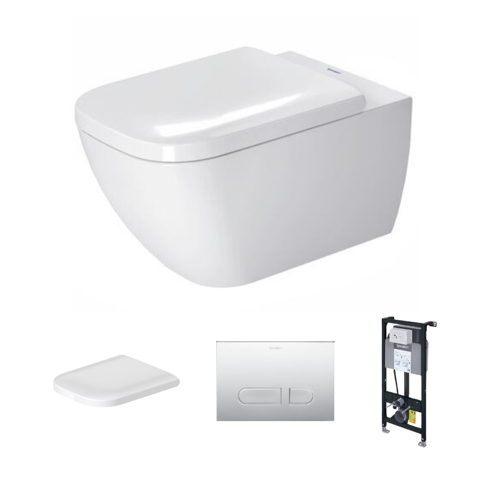 Bộ bồn cầu treo tường Happy D.2 Duravit 2221090000 + 0064590000 + WD1011000000 + WD5001021000