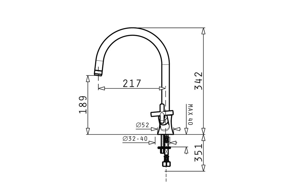 Vòi rửa chén bát PYRAMIS Alegreto Chrome