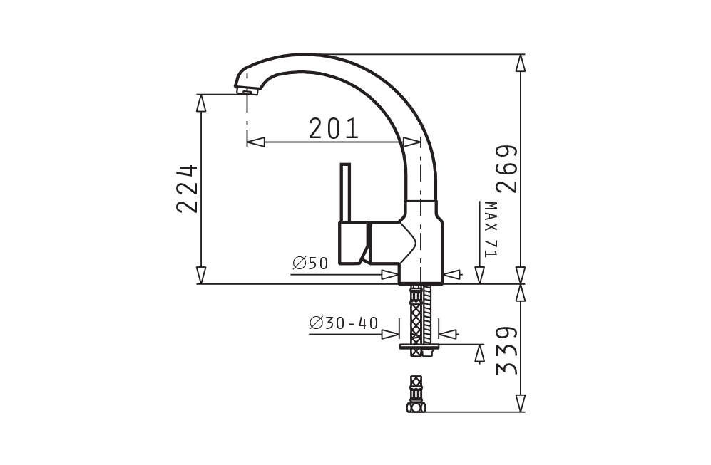 Vòi rửa chén bát PYRAMIS Armonica Classic Iron Grey