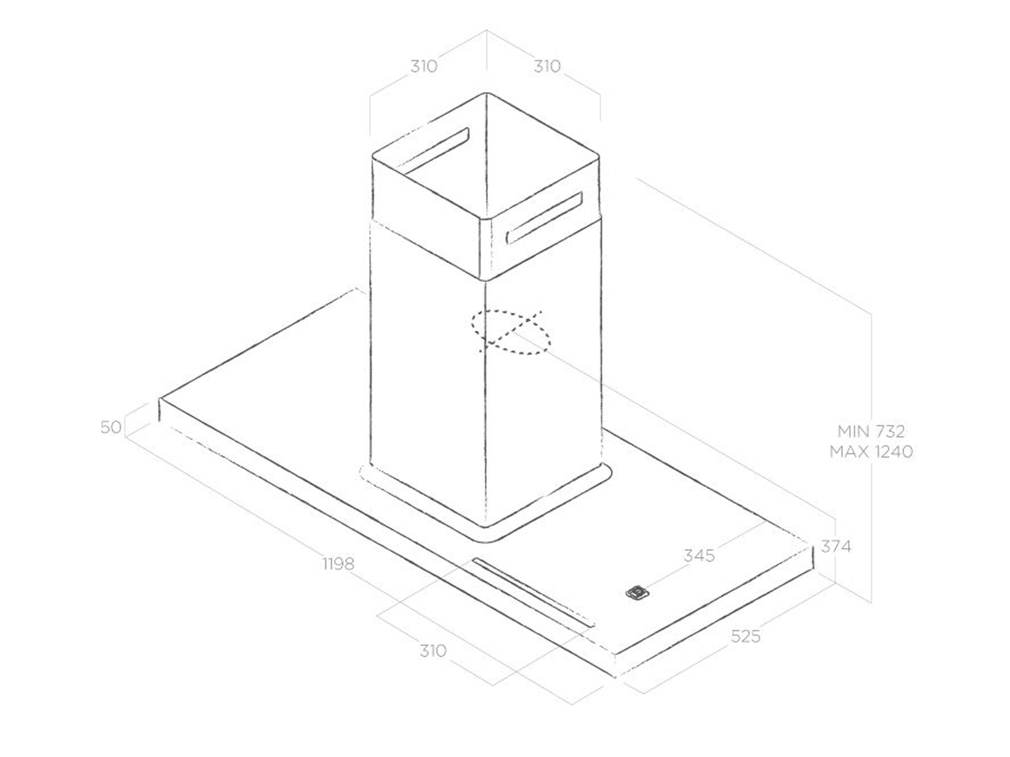 Máy hút mùi đảo ELICA BIO ISLAND WH/A/120X53 ROVERE