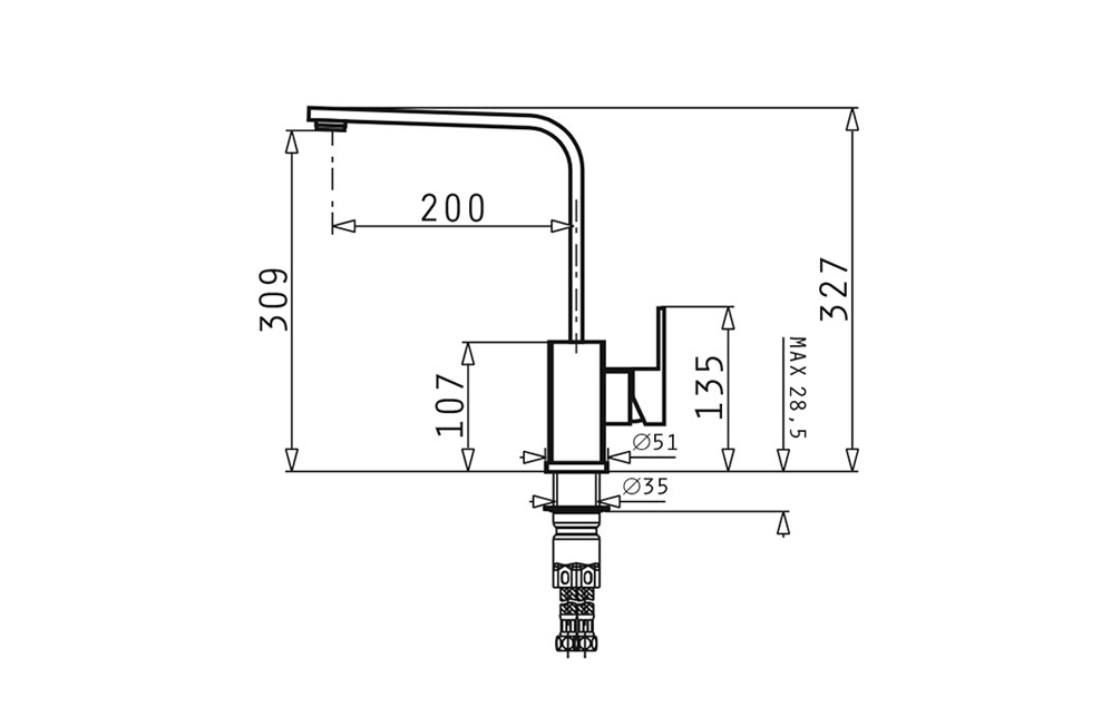 Vòi rửa chén bát PYRAMIS Cecilia Stainless Steel