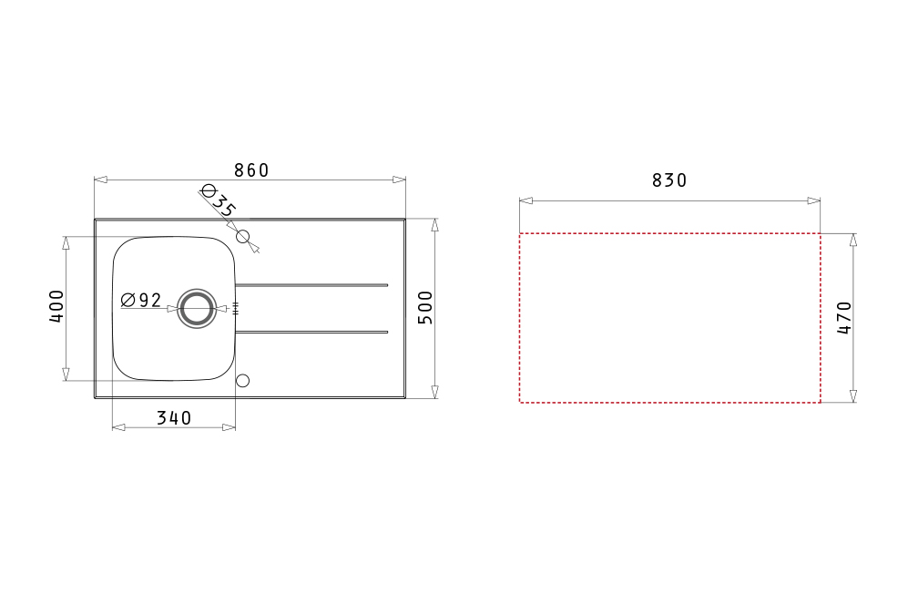 Chậu rửa bát PYRAMIS Concerto 1B 1D – Black