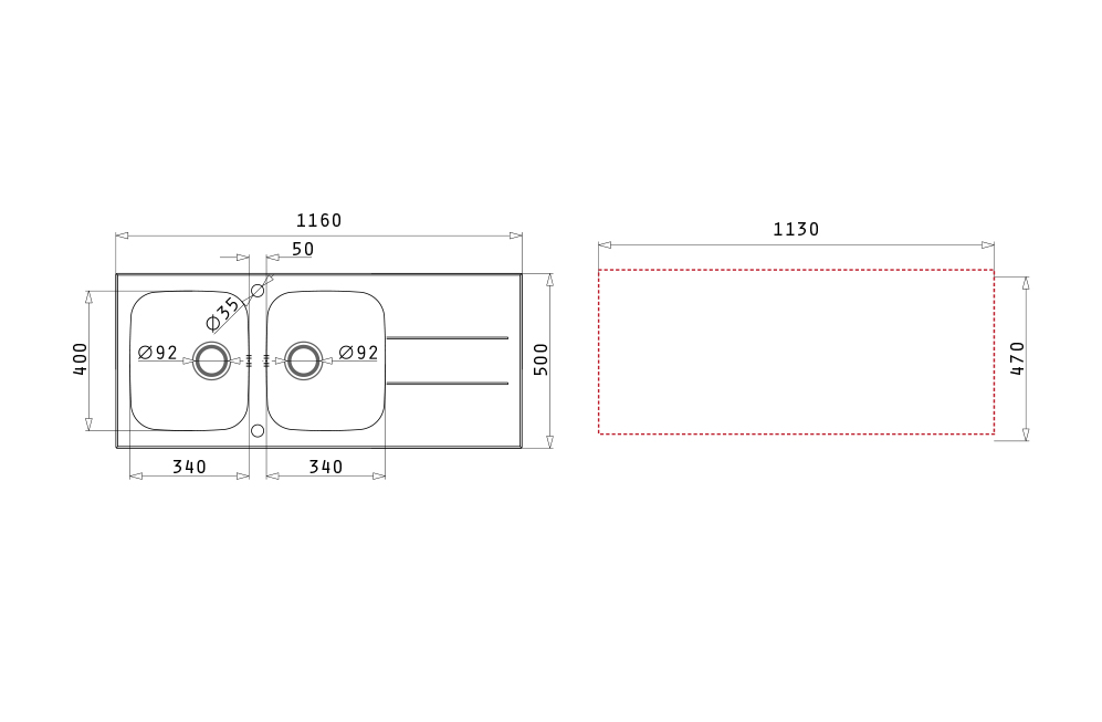 Chậu rửa bát PYRAMIS Concerto 2B 1D – Black