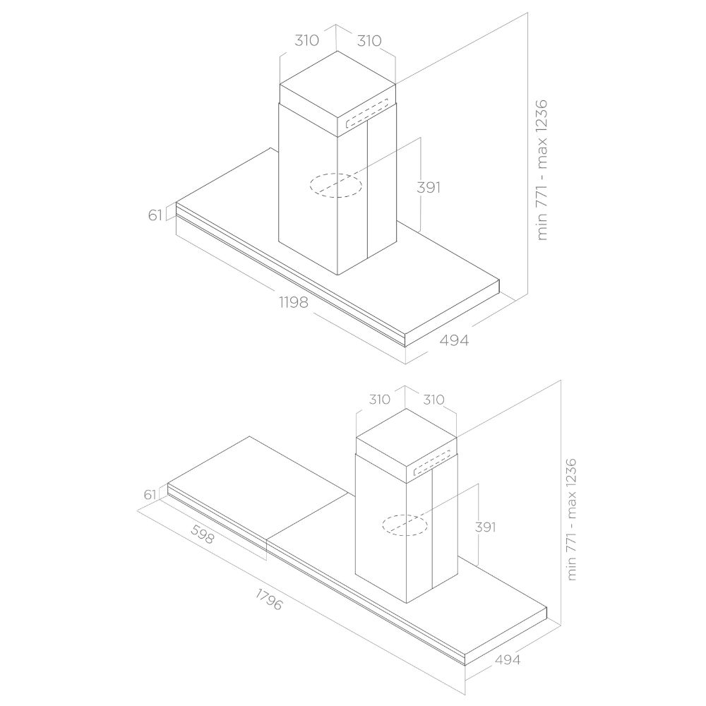Máy hút mùi đảo ELICA ELEMENT ISL