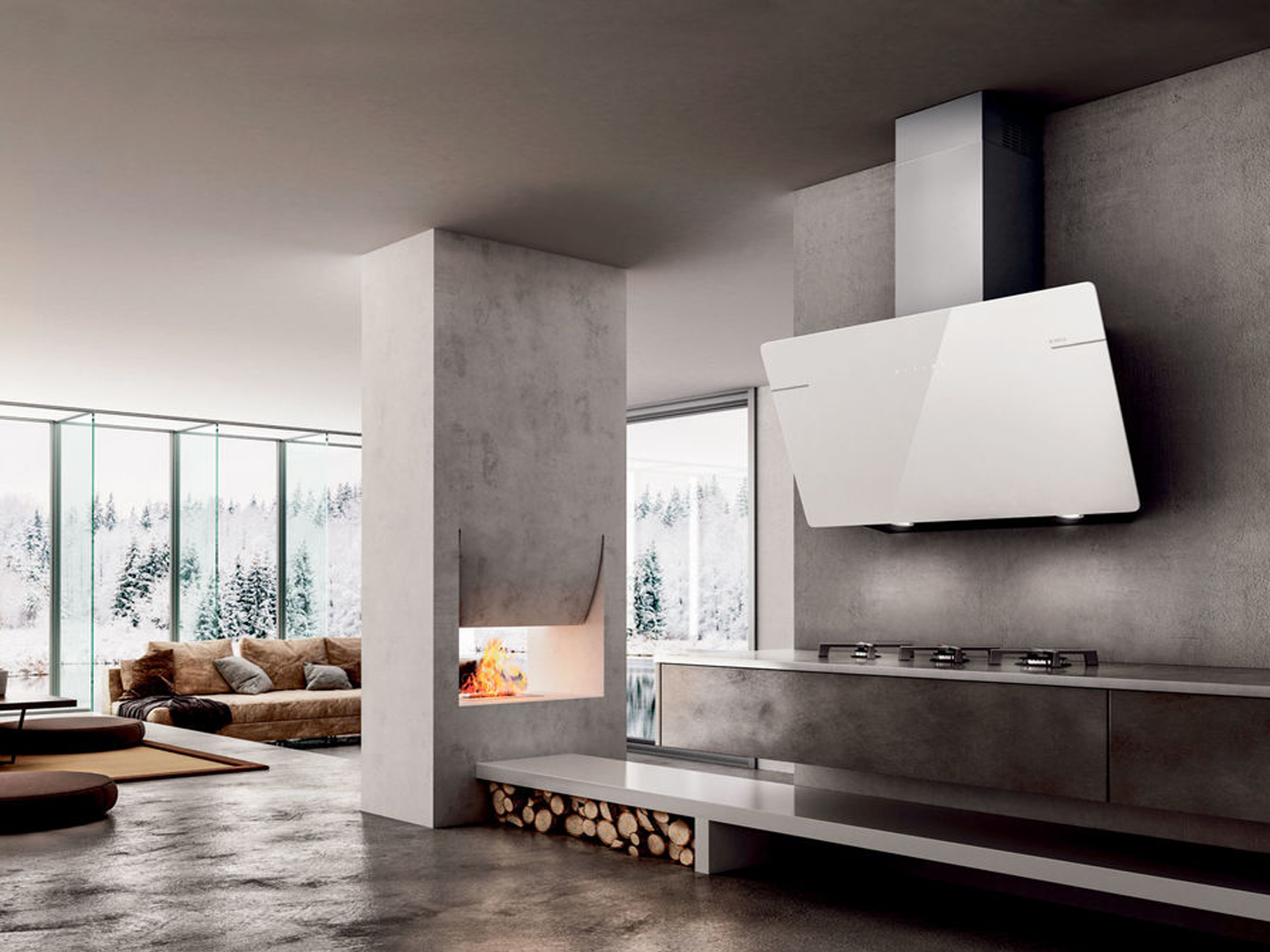 Máy hút mùi áp tường mặt kính vát ELICA L'ESSENZA