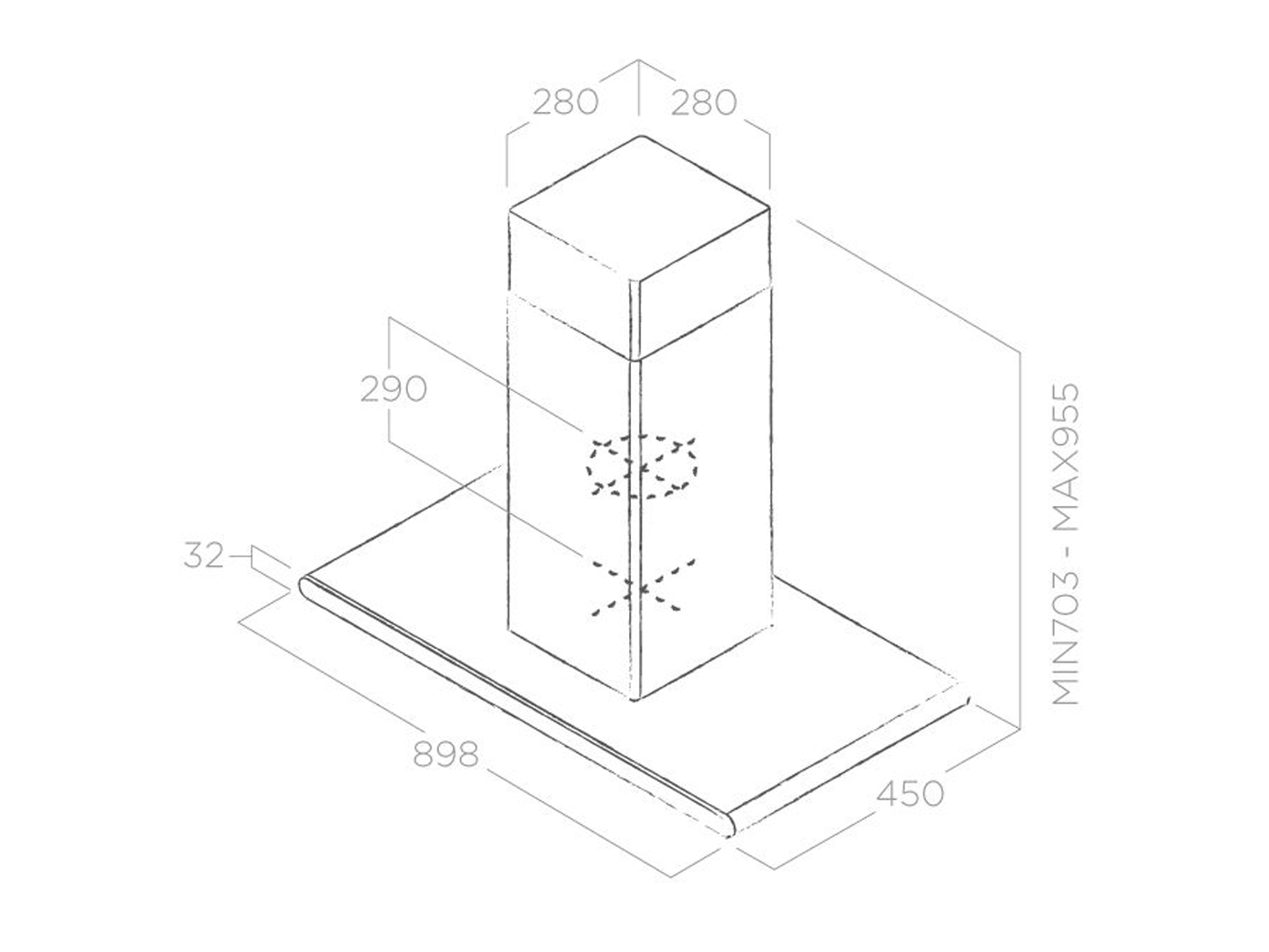 Máy hút mùi đảo ELICA GALAXY ISLAND BLIX/A/90x45