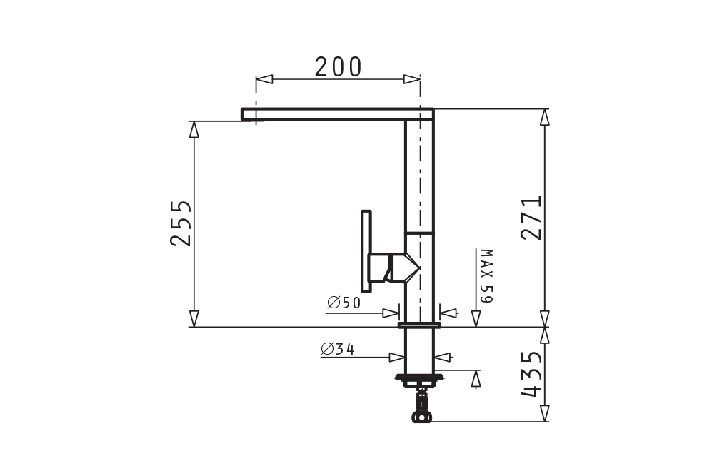 Vòi rửa chén bát PYRAMIS Grazia Elegant Chrome & Carbon