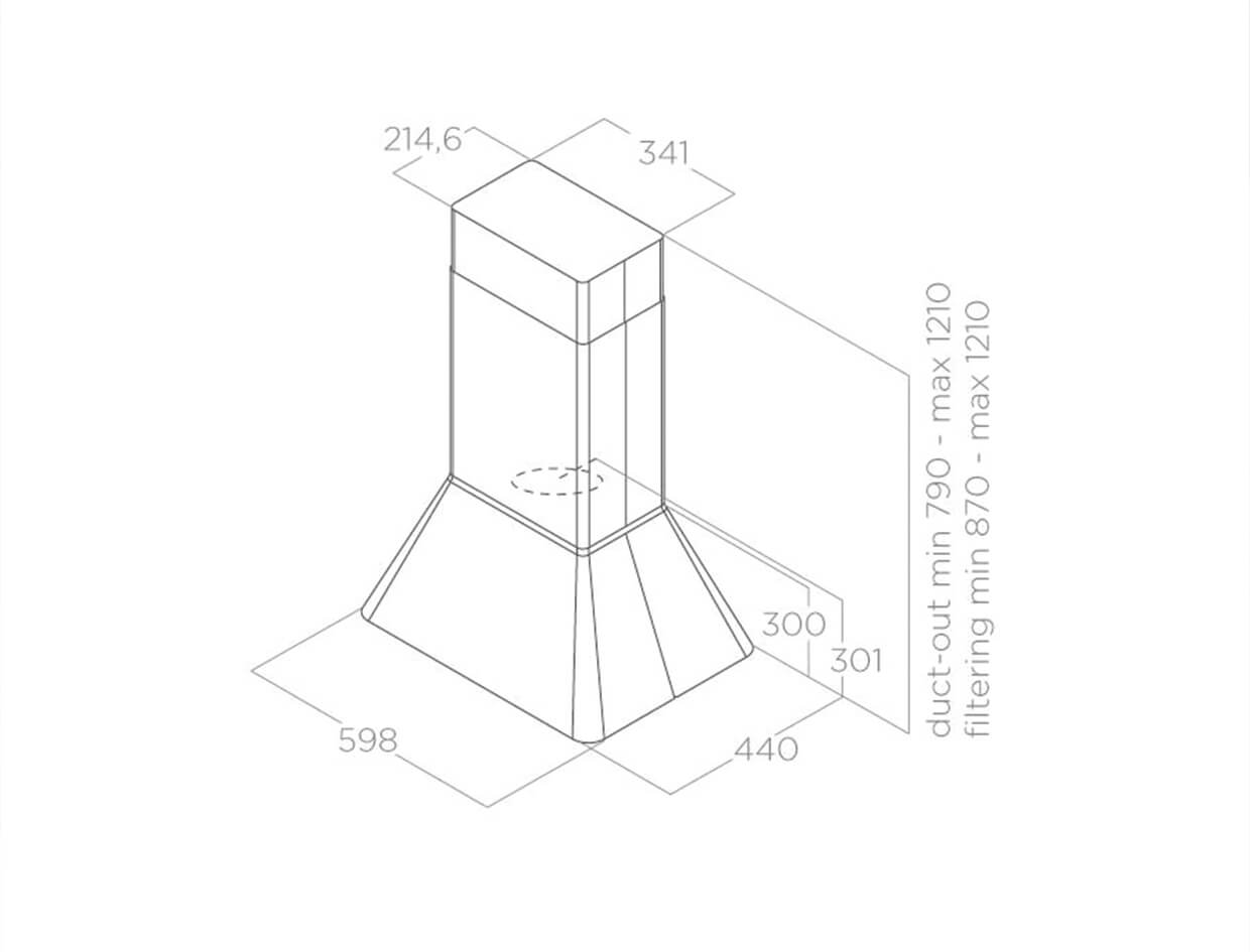 Máy hút mùi đảo ELICA IKONA BL MAT/A/60