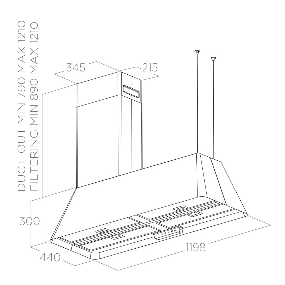 Máy hút mùi đảo ELICA IKONA MAXXI PURE