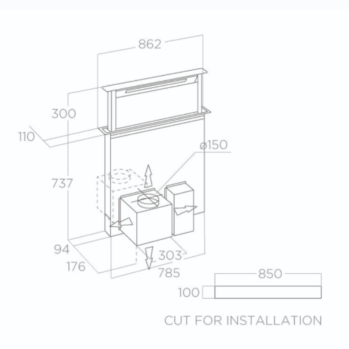 Máy hút mùi âm bàn ELICA GETUP