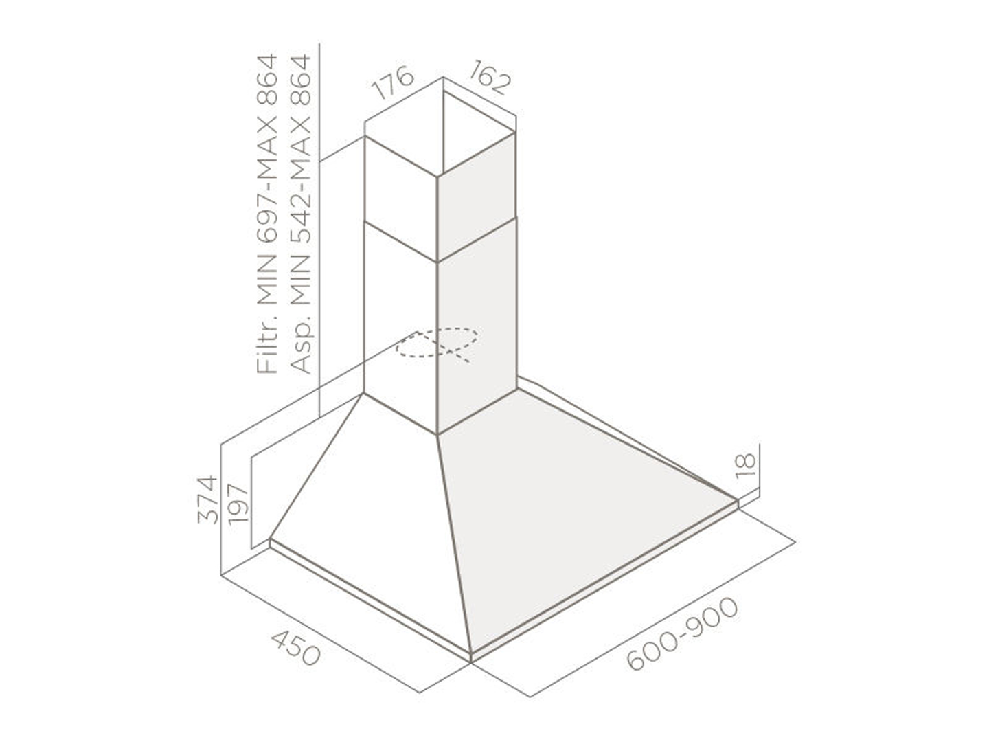 Máy hút mùi áp tường ELICA MISSY