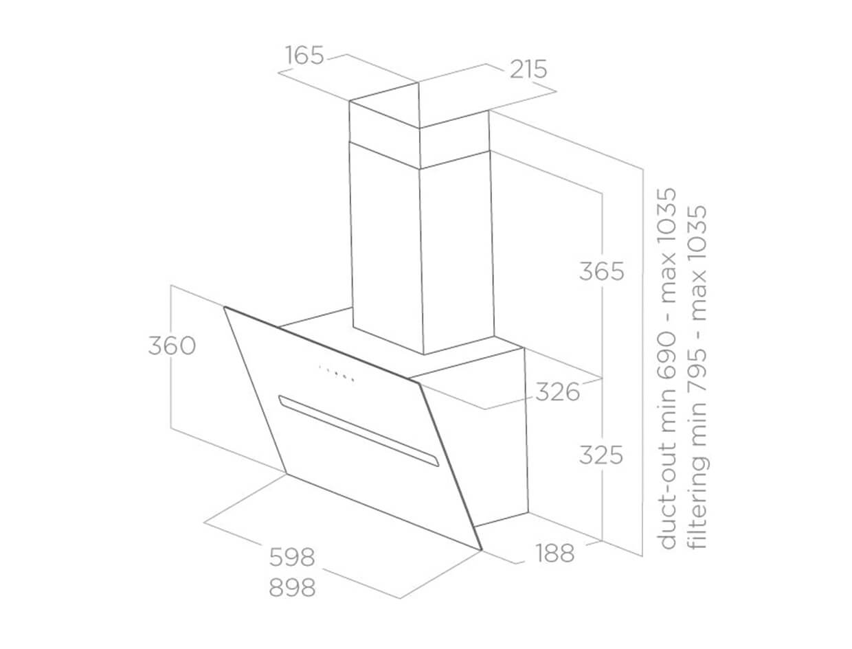 Máy hút mùi áp tường ELICA SHY-S