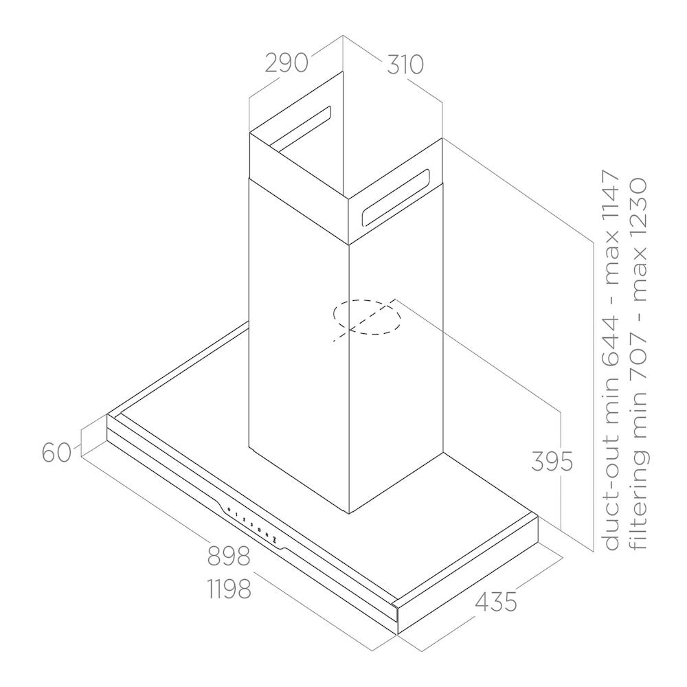 Máy hút mùi áp tường ELICA METEORITE